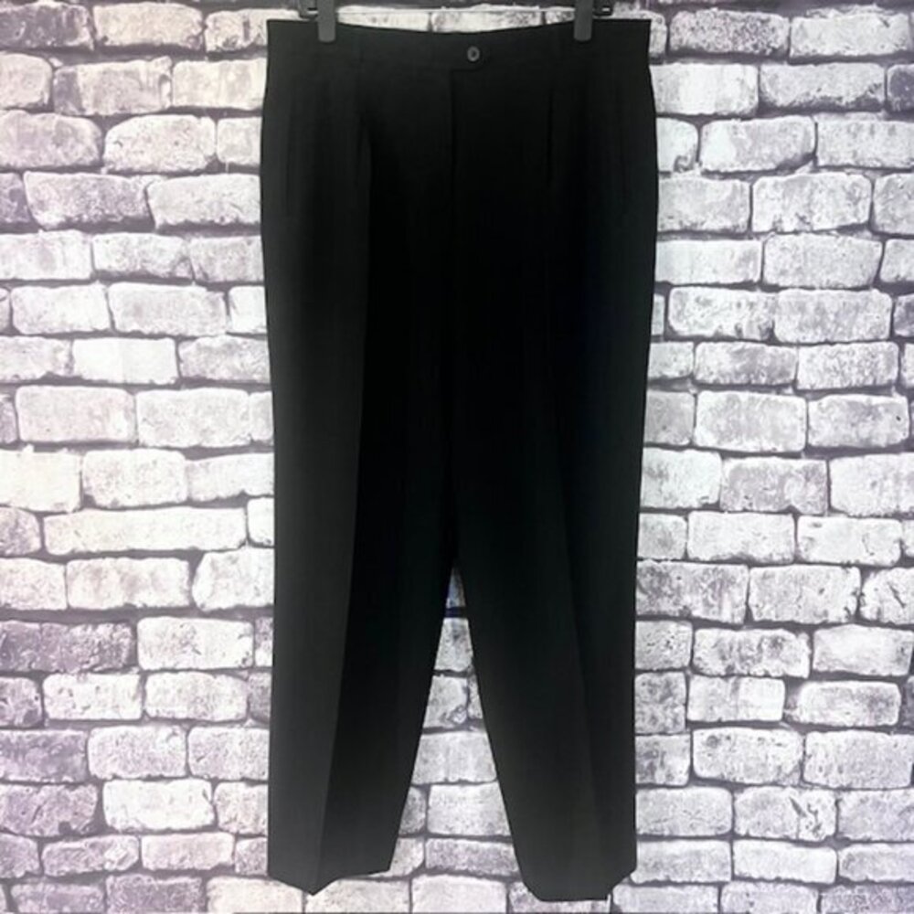 Peter Nygard Black Double Pleated Pants Size 12